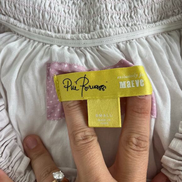 Anthropologie Maeve Pia Binazzi Tiered Off the Shoulder Pink Maxi Dress, Small - Picture 9 of 15